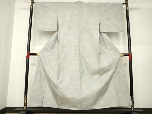 平和屋着物○本場大島紬 白大島 カタス7マルキ 波文 やまと誂製 正絹