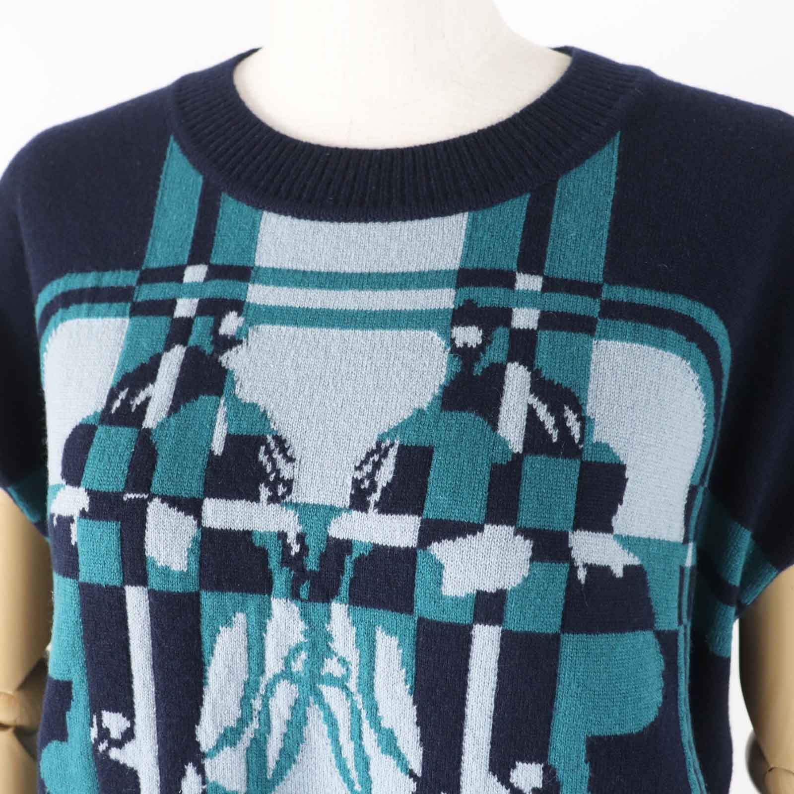 未使用品◎HERMES エルメス 23AW 3H2608DD BRIDES de GALA Tartan 式典用馬勒 カシミヤ100％ タータンチェック ニット 38 参考定276200円 未使用品◎HERMES エルメス 23AW 3H2608DD BRIDES de GALA