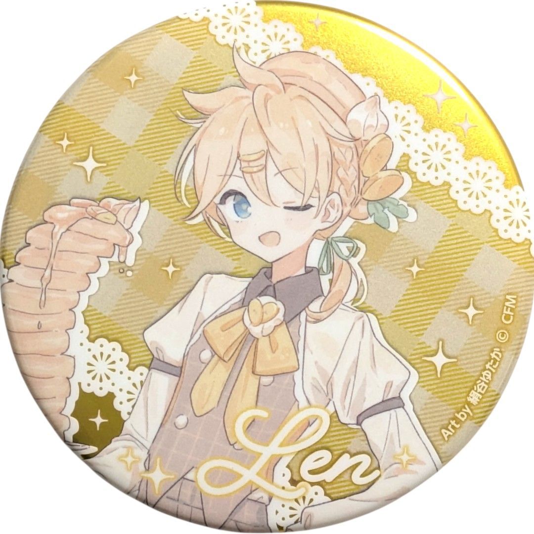 ミクカルチャー トレーディング大き目メタリック缶バッジ 鏡音