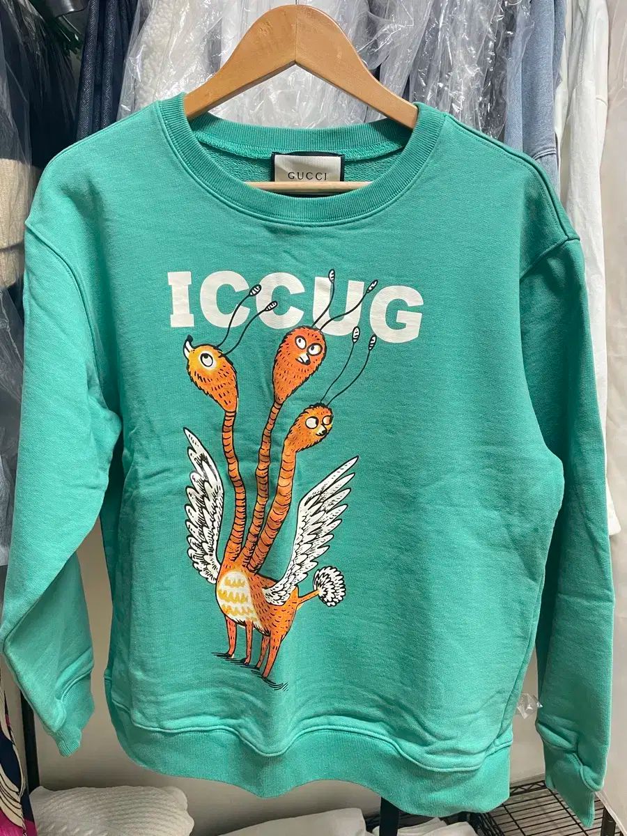 グッチ ICCUG プリント スウェットTシャツ グリーン L