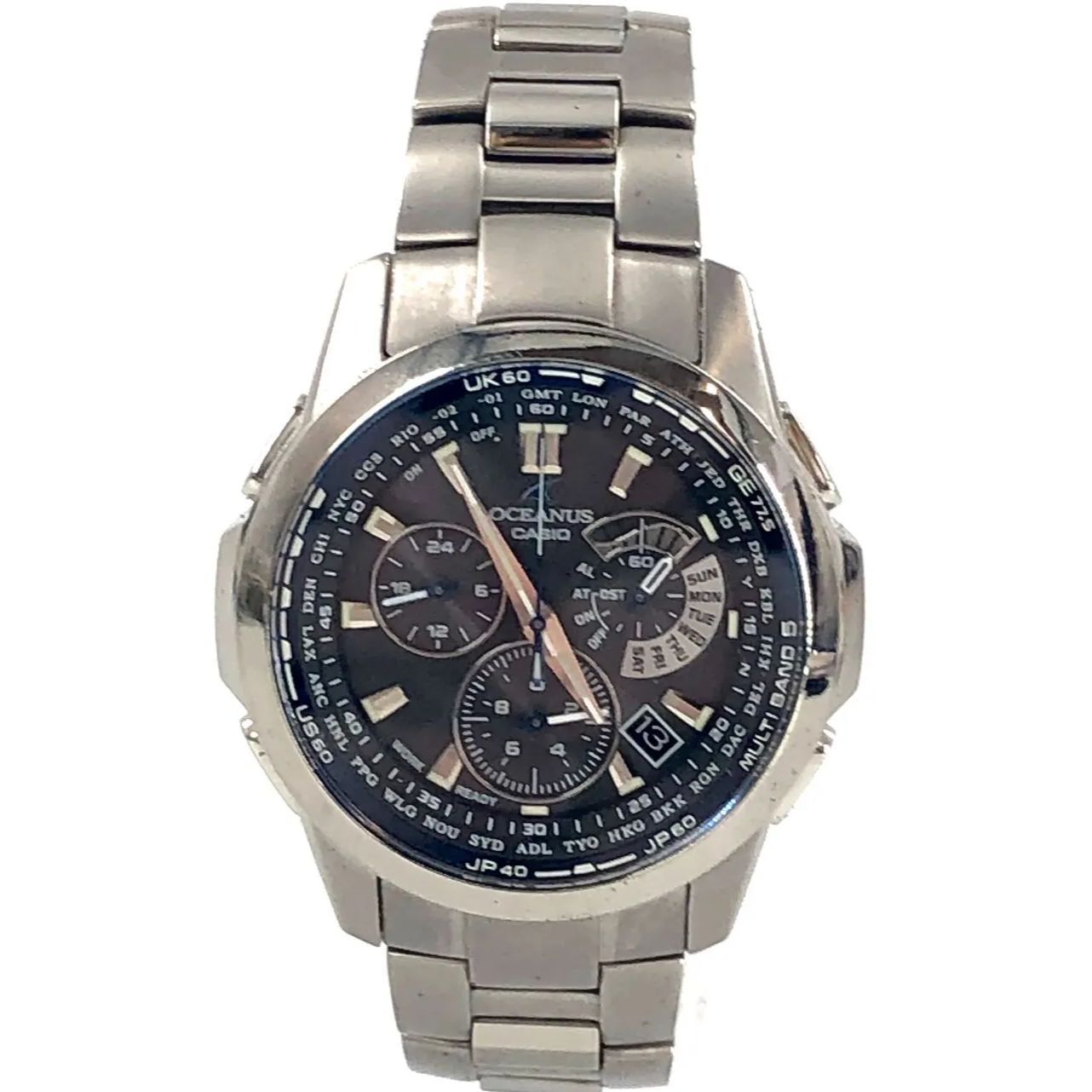 CASIO カシオ OSEANUS オシアナス OCW-M700 SS|ソーラー クロノグラフ ブラック文字盤 メンズ腕時計 稼動品 箱 OE-771