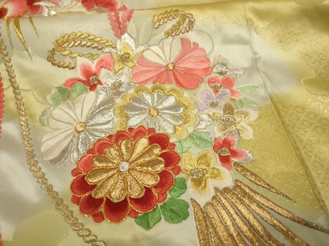 平和屋着物□豪華振袖 駒刺繍 くす玉 暈し染め 金銀糸 正絹 逸品