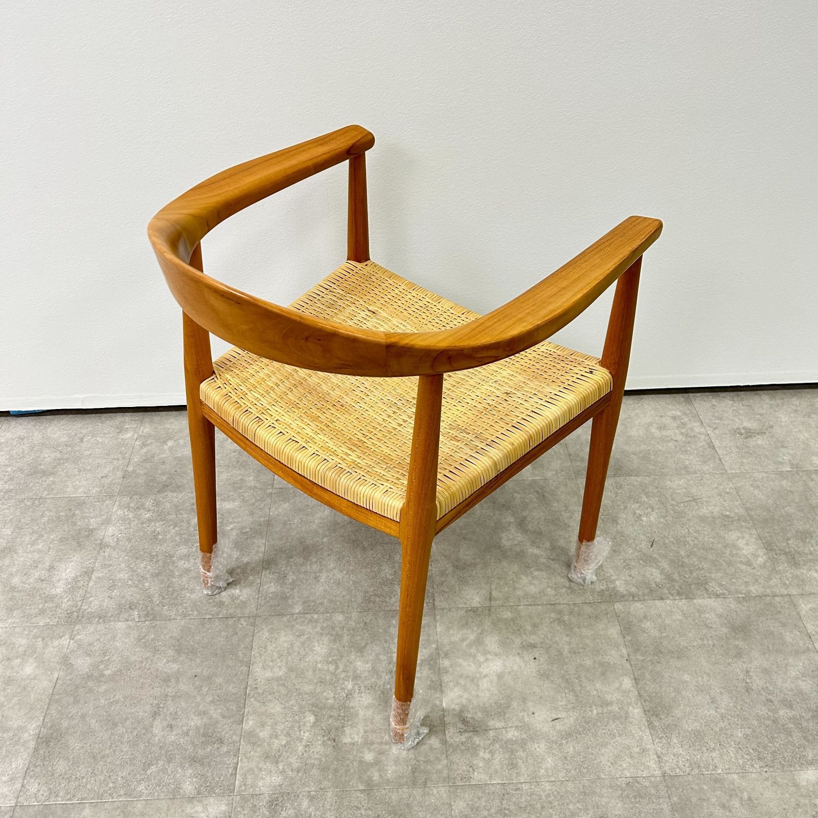 Bランク】サンフラワーラタン チーク ダイニングアームチェア C300WX7