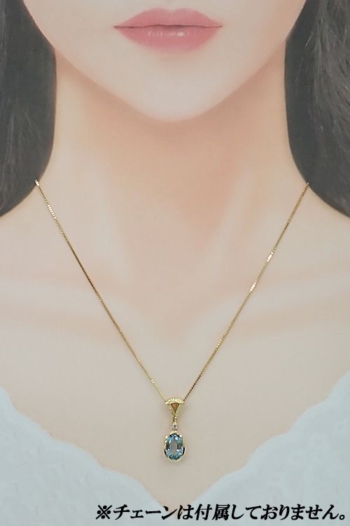 美品 タサキ 田崎真珠 K18WG ブルートパーズ14.61 ペンダントトップ TASAKI - TASAKI タサキ ペンダントトップ トパーズ 19.81ct