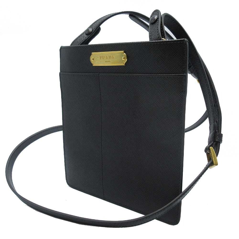 プラダ DNP073 SAFFIANO NERO ブラック バッグ ショルダーバッグ PRADA サフィアーノ レザー フラット ミニ ショルダー アウトレット レディース