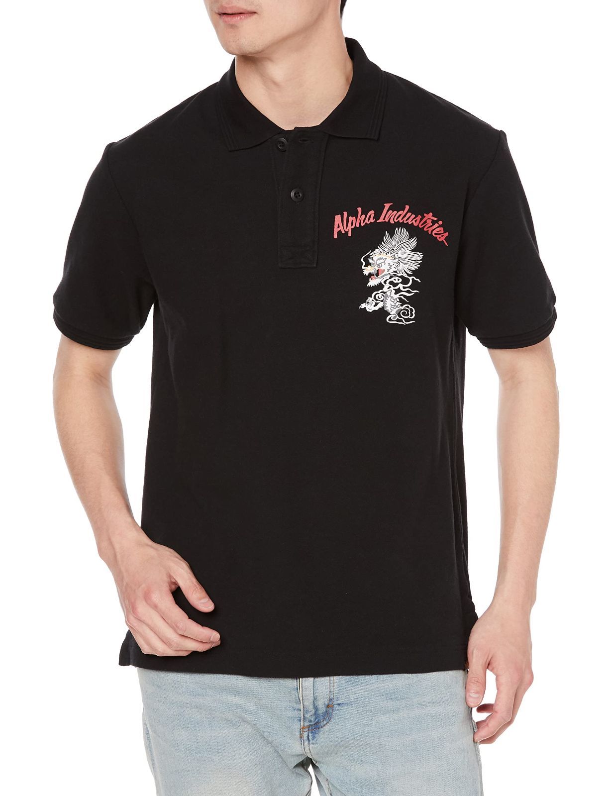 Size L_Color ブラック アルファインダストリーズ Tシャツ スーベニア半袖ポロシャツ TC1581 メンズ BLACK L