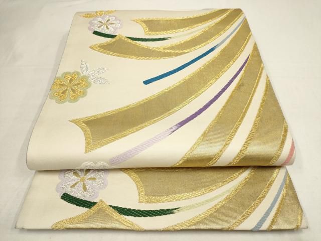 平和屋着物○振袖用 西陣 六通柄袋帯 夢浪漫 鬘帯花