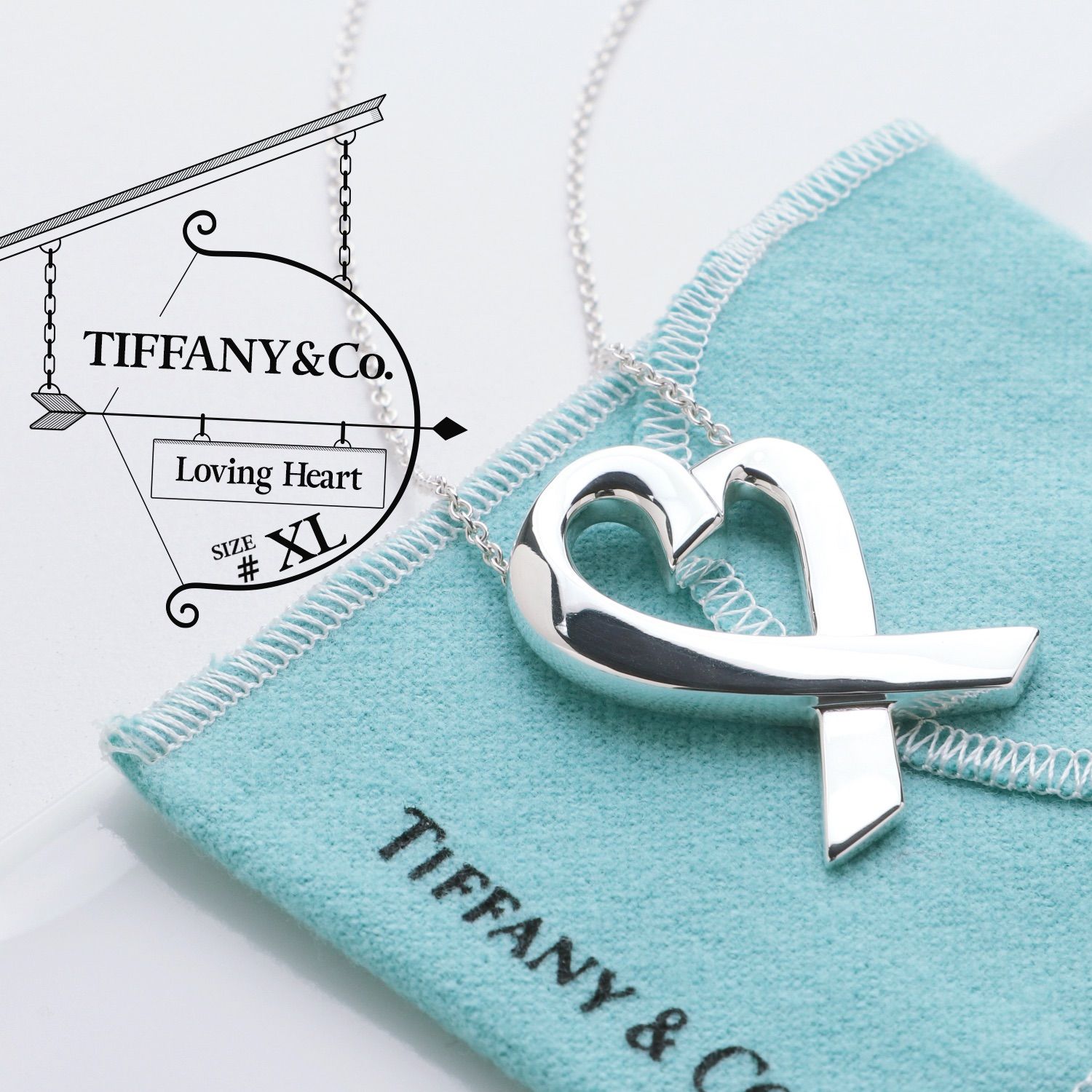 極美品 TIFFANY&Co. ティファニー ラヴィングハート XL ネックレス
