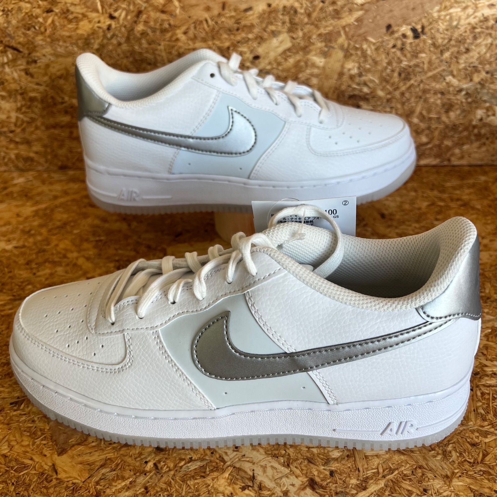 Air Force 1 ホワイト×グレー 25.0cm [ナイキ] エア フォース 1 J AIR FORCE 1 ホワイト/ピュア