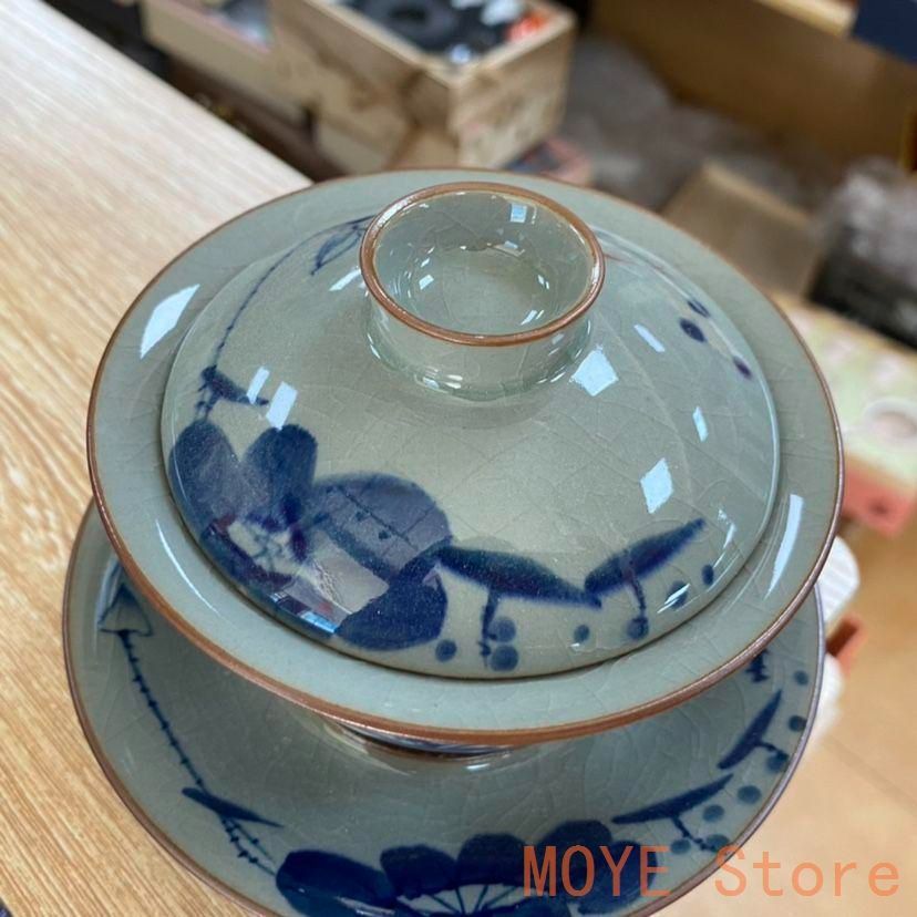 景徳鎮 手画青花三才蓋碗 茶碗 茶道具 新品未使用 - メルカリ