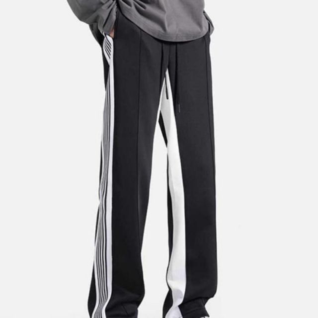 新作登場，人気SALE コーデ メンズ 用 服 紳士服 アメリカン ストリート スポーツ カジュアル ゆったり ストレート 快適 パンツ ストライプ スウェットパンツ  カジュアル 通勤スタイル 重ね着コーデ ゆったりシ その他