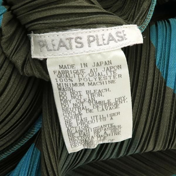 PLEATS PLEASE　トップス　プリーツ　ペンキ　グリーン　３ イッセイ・ミヤケ プリーツプリーズ・トップス 緑 #3 レディース