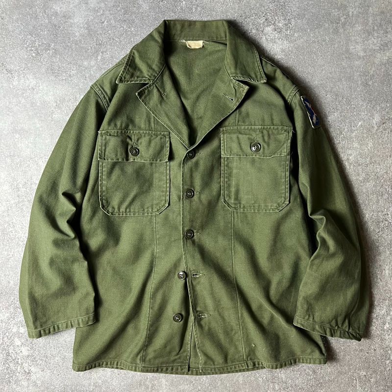 60s US ARMY 米軍実物 OG-107 コットン サテン ユーティリティ