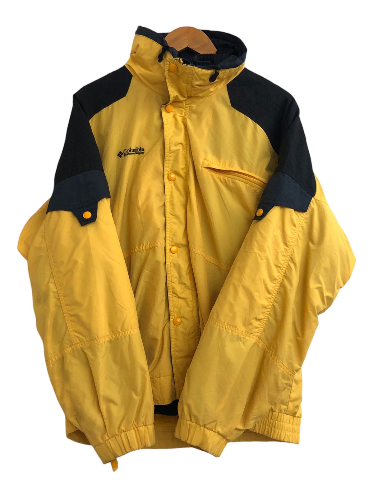 Columbia (コロンビア) 90s 古着 3WAY ライナー付き マウンテンパーカー ナイロンジャケット イエロー ブラック M メンズ/004