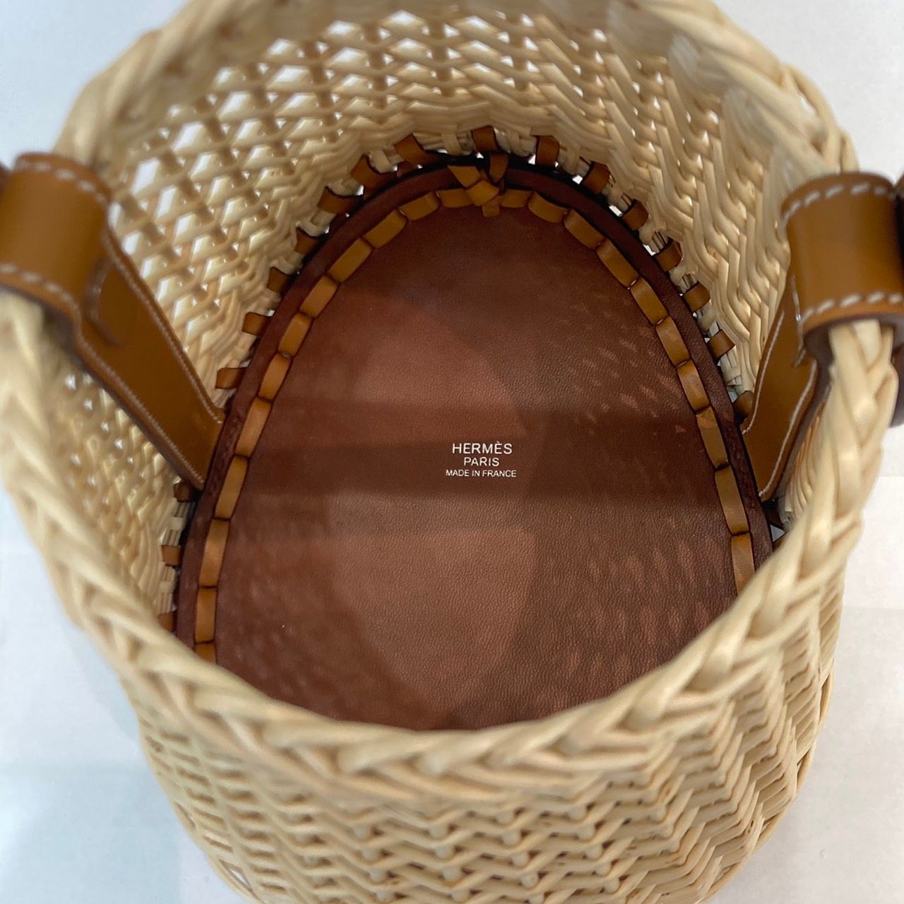 ◇ HERMES エルメス サボ ピクニック SABOT WICKER かごバッグ B刻印