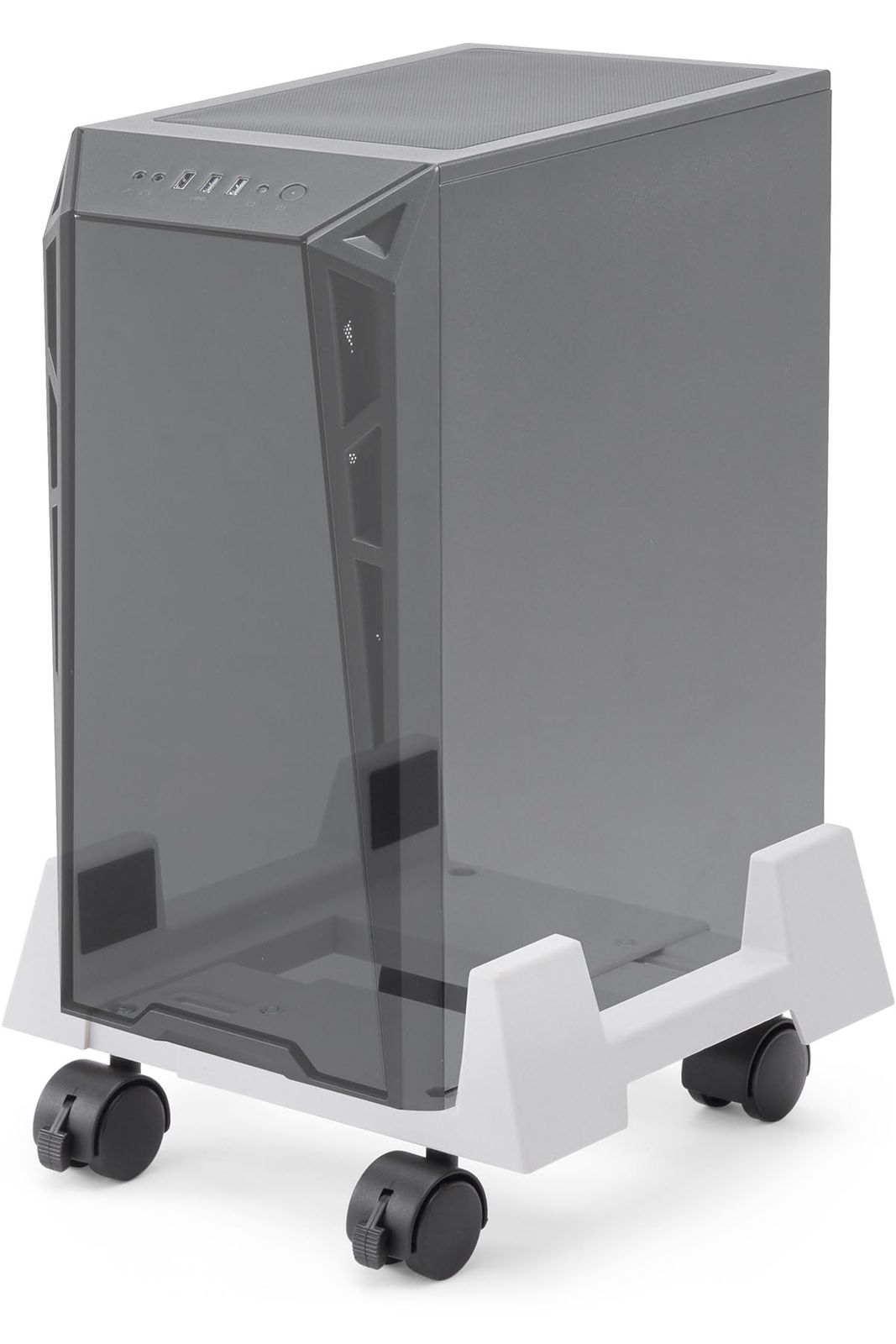 サンワダイレクト PCスタンド デスクトップ用 キャスター付 幅15.5cm～26cm 無段階調節 CPUスタンド 100-CPU002 [対応幅15.5～26cm]