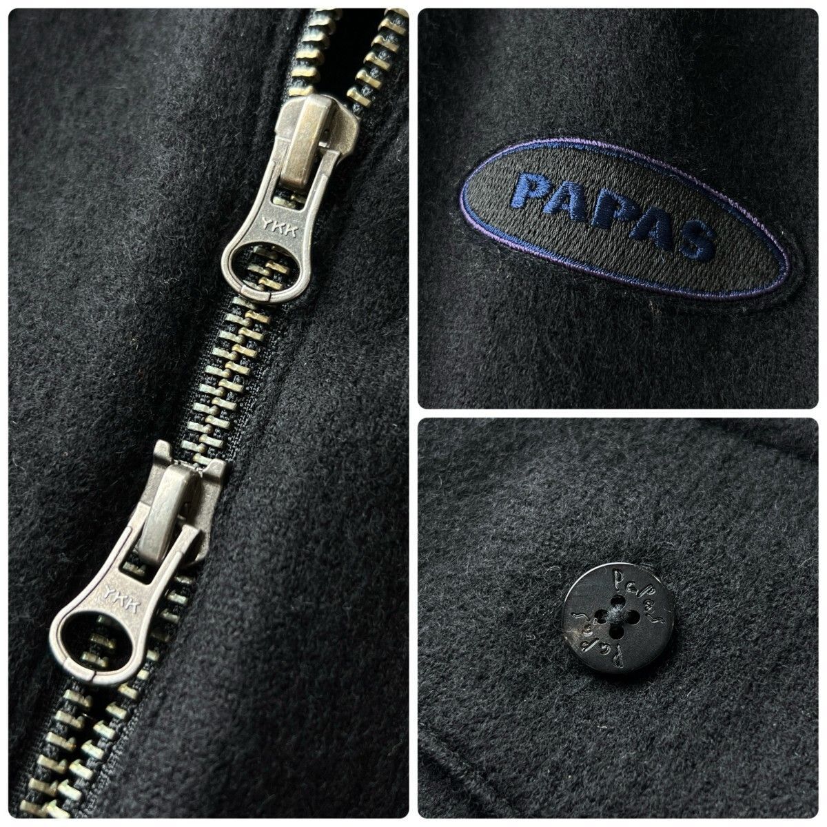 未使用級 PAPAS パパス 上質 柔軟 メルトン コーデュロイ襟 A-2