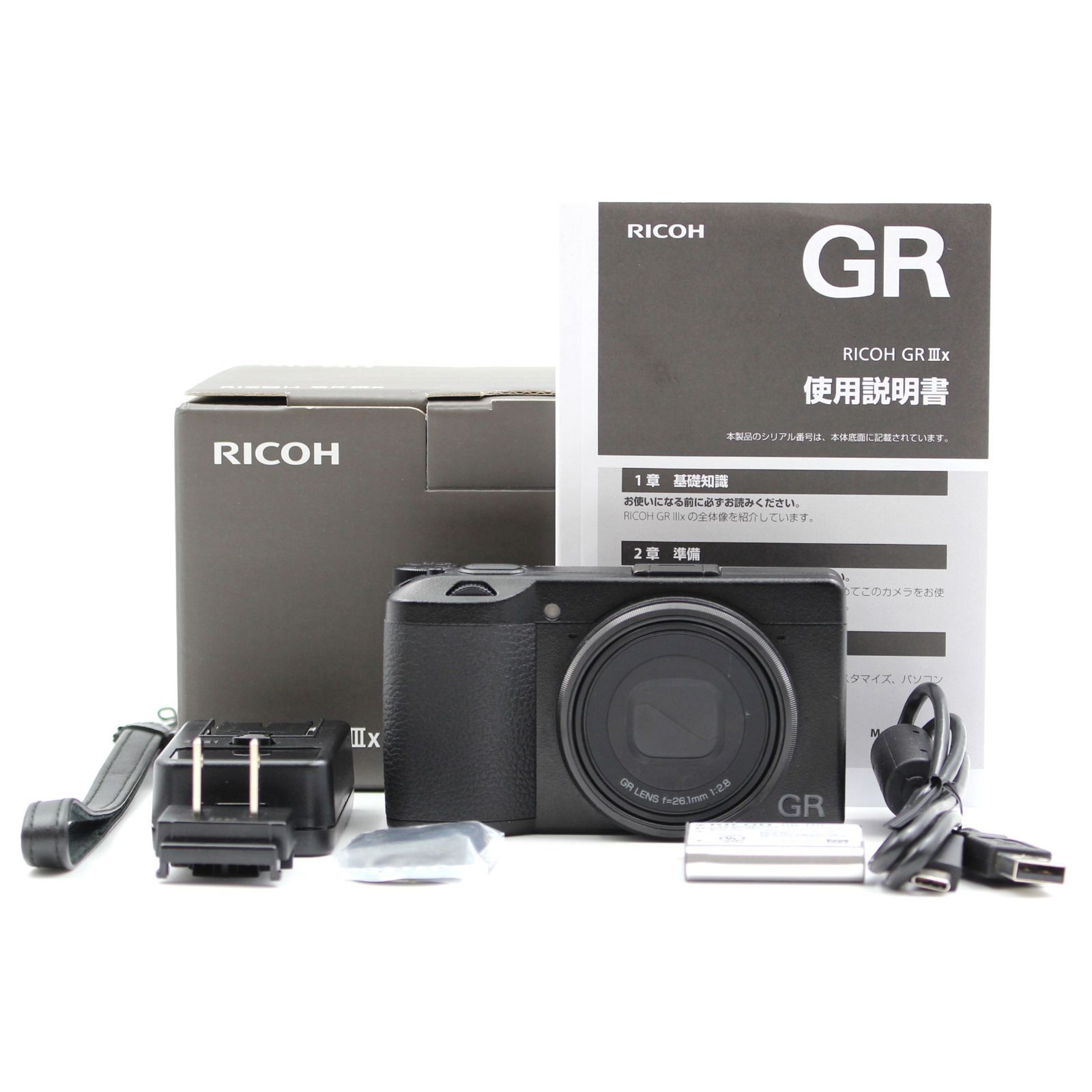 ■シャッター数738枚！良品■RICOH GR IIIx デジタルカメラ ブラック GR3x リコー