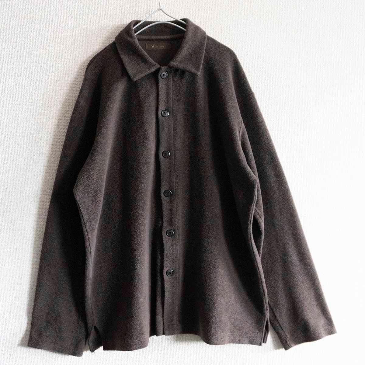 【雰囲気抜群】Y's for men【ビッグシルエット フリース シャツ】グレー YOHJI YAMAMOTO ヨウジヤマモト 2408222