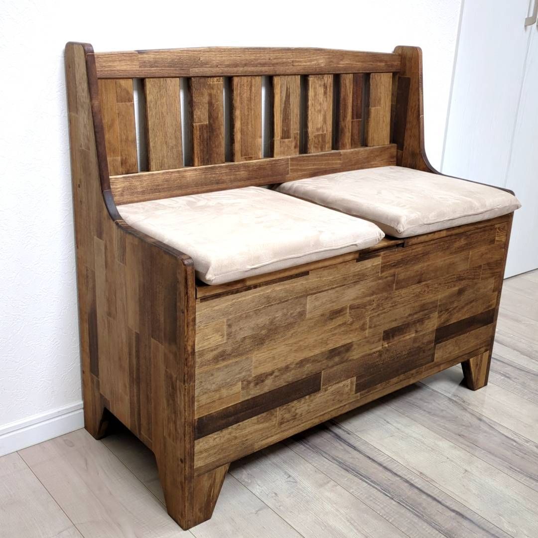 カントリー風収納付きベンチ