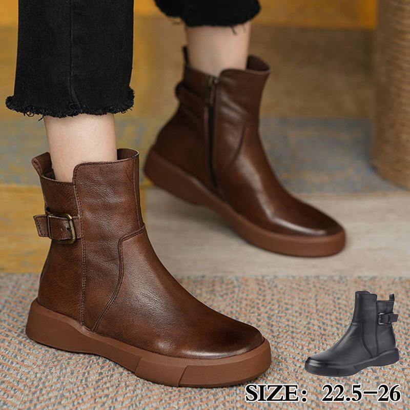 CHICULL] チカル レディース ロングブーツ 牛革 PU 厚底 ウェッジ