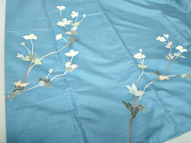 平和屋着物○本加賀友禅作家 成竹登茂男 白山紬 訪問着 枝花文 正絹