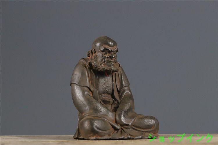 仏教美術 ザキラム仏像 禅意茶台 文机 鎮宅 辟邪 開運 風水 招財 置物 鉄器 鉄仏 菩提達磨祖師仏像 鎮宅辟邪 開運風水 招財 置物 工芸