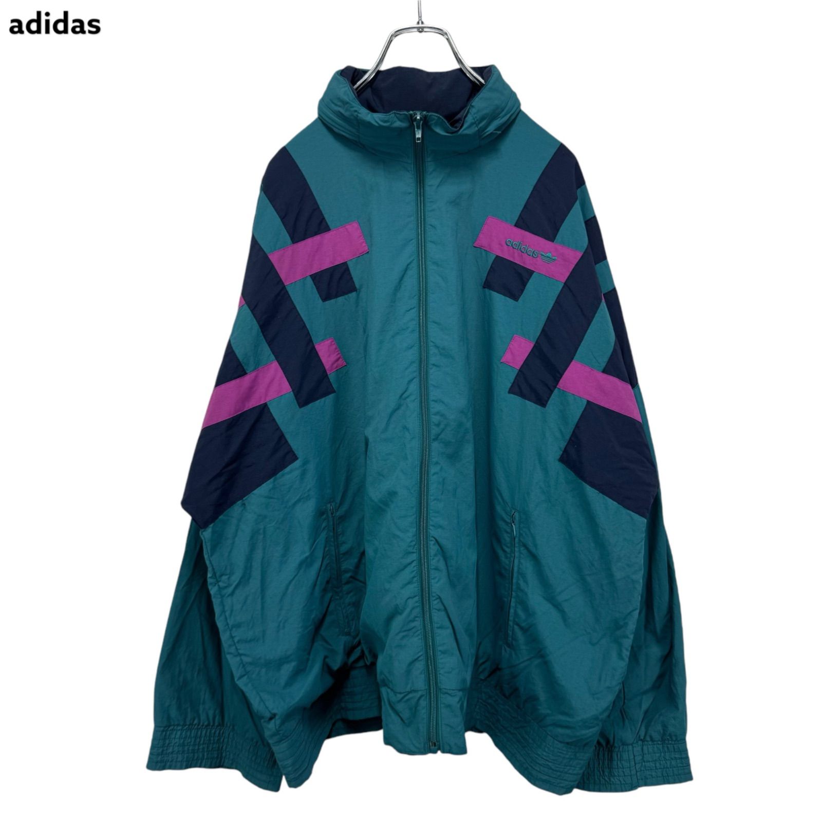 80s vintage adidas Logo Embroidery Nylon Zip-up Jacket アディダス 