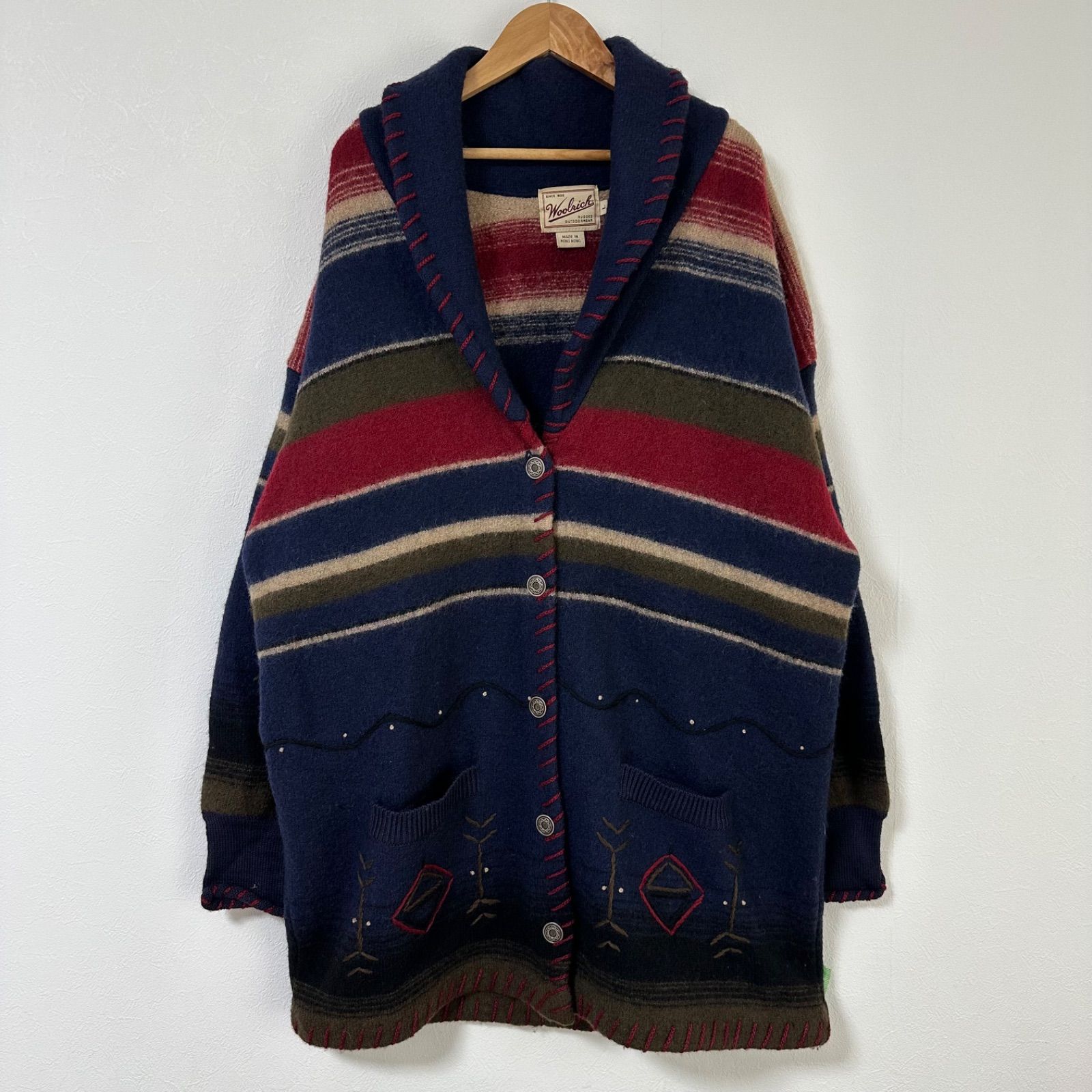 Woolrich ウールリッチ】ネイティブボーダー ニットカーディガン