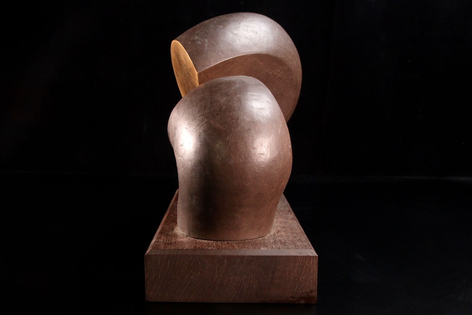 現代彫刻家 小谷謙 ブロンズ製 「和」 置物 オブジェ 30cm 5297g
