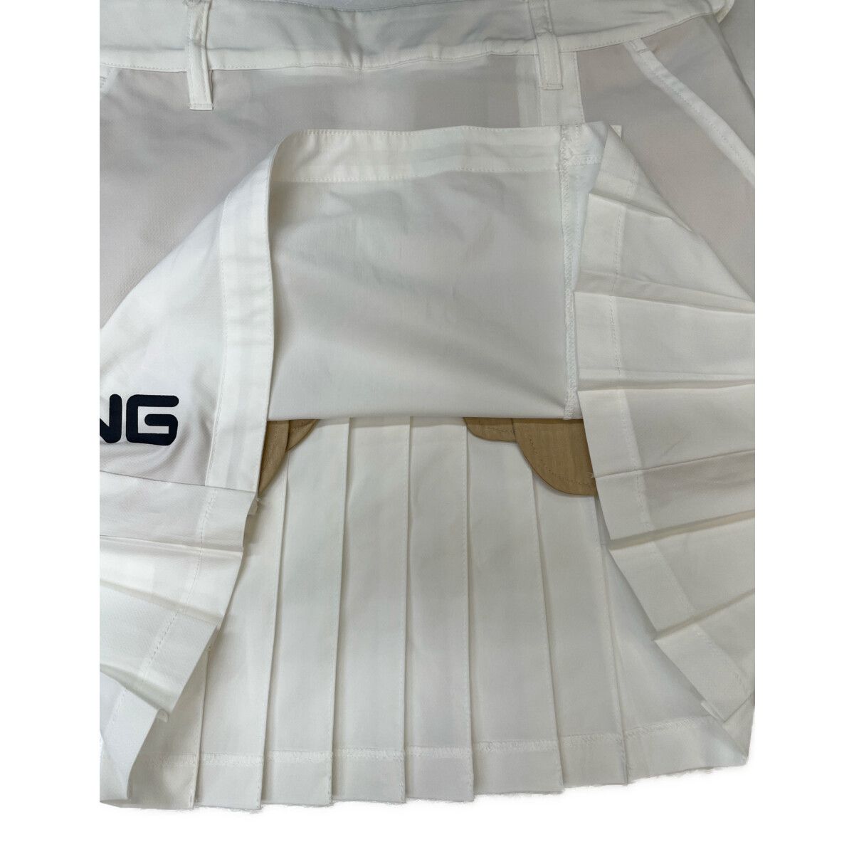 PING - coco 中古 ピン PING レディース スカート M ホワイト プリーツ インナーパンツ付き 春夏 ロゴ 中古 レディース ピン PING スカート M ホワイト プリーツ