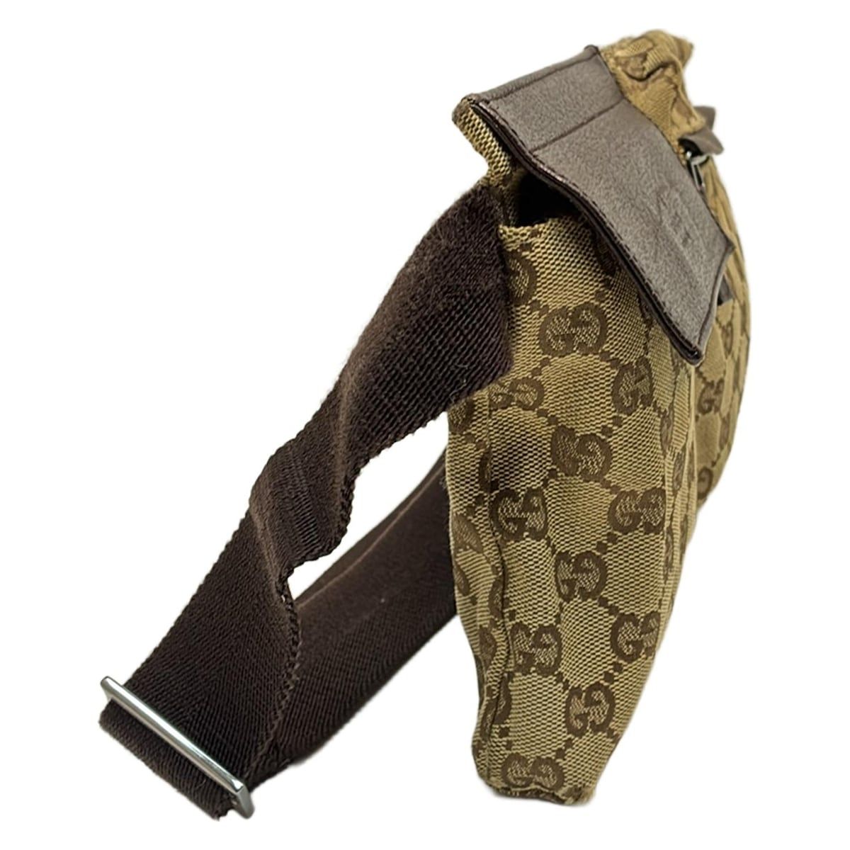 GUCCI グッチ ウエストポーチ GG柄 28566 ライトブラウン×ダークブラウン レザー