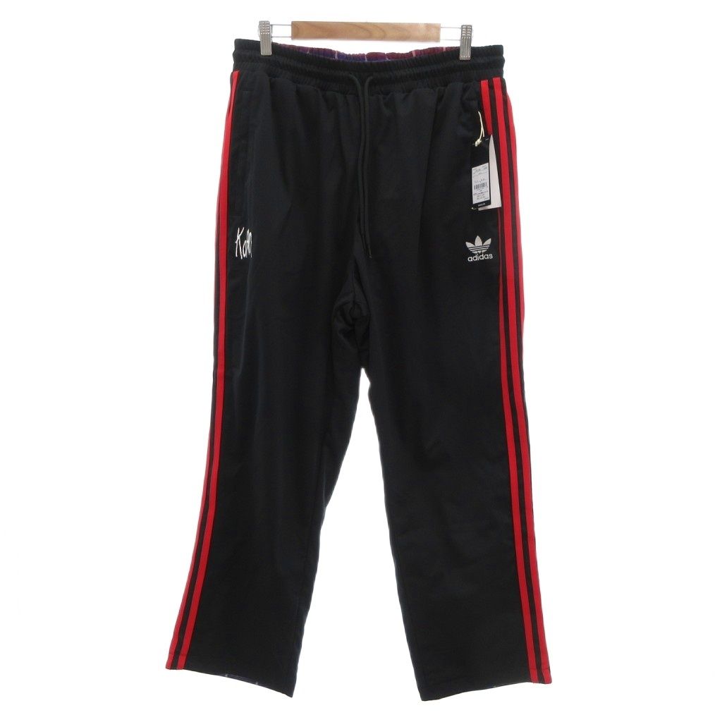 アディダスオリジナルス adidas originals タグ付き KORN TRACK PANT トラックパンツ リバーシブル ルーズフィット スリーストライプス チェック柄 XL ブラック JG1340 |UO