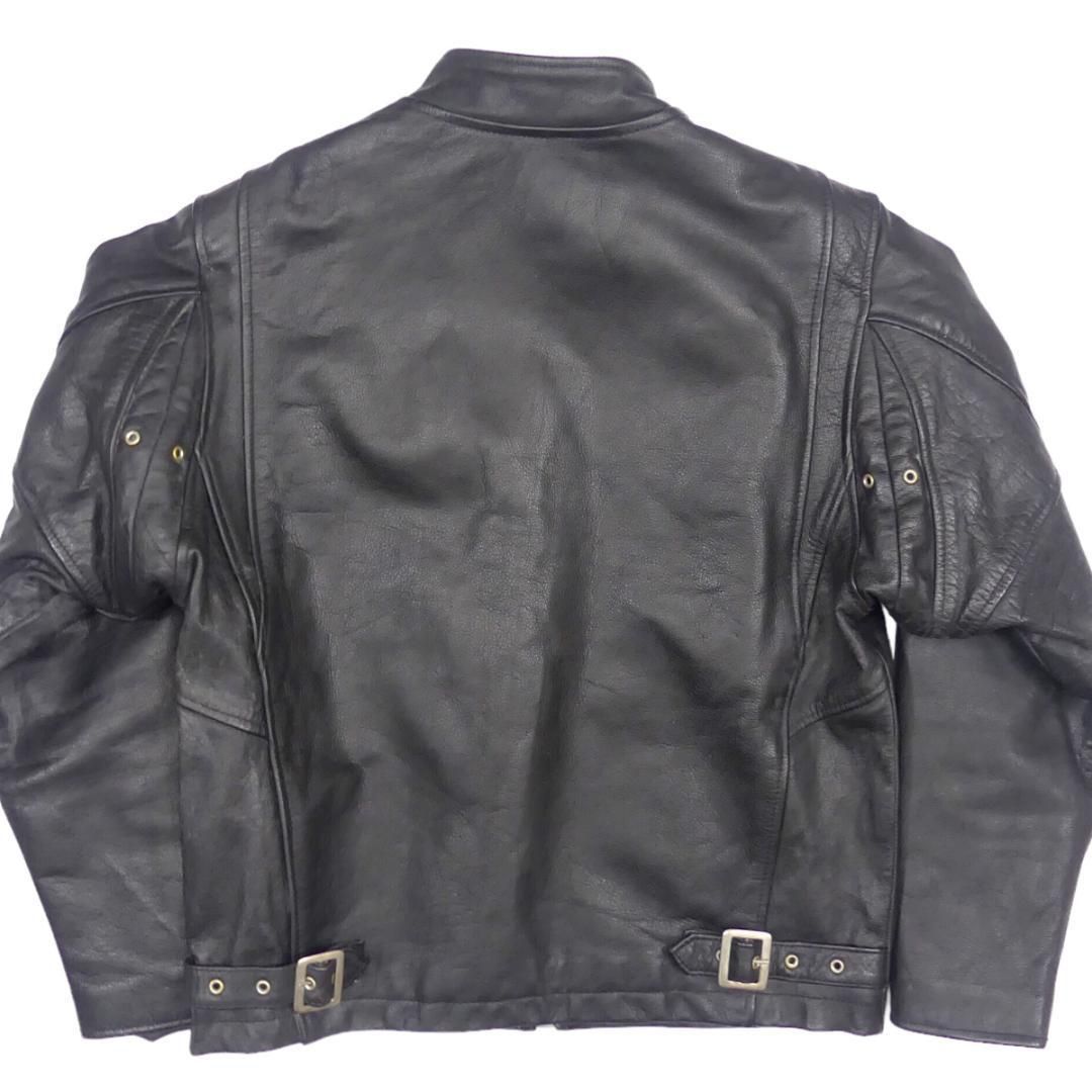 ライダースジャケット 本革 シングル メンズ レザージャケット M 黒