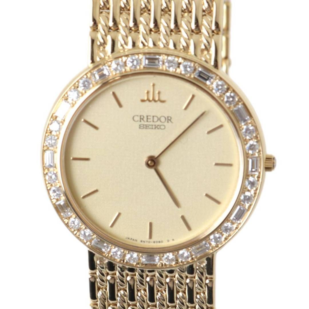 SEIKO/セイコー クレドール ベゼルダイヤ K18 金無垢 メンズドレス