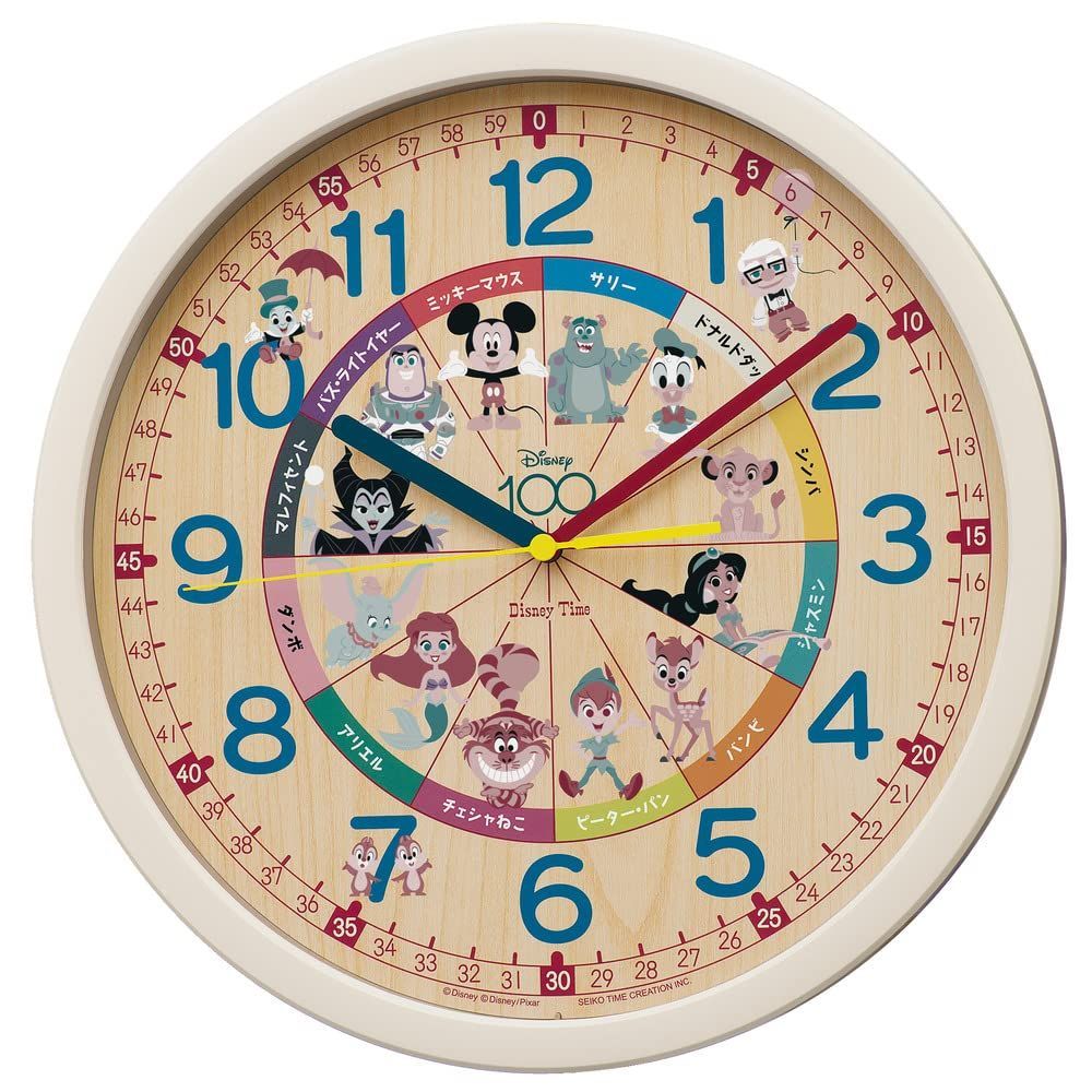セイコークロック(Seiko Clock) 掛け時計 知育 アナログ キャラクター ディズニータイム Disney ディズニー ミッキーマウス ミッキーu0026フレンズ アイボリー 直径311×39mm FW812C