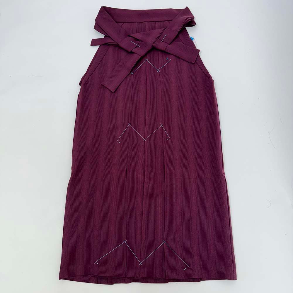 袴 2L size 紐下丈98cm 行灯袴 卒業袴 女性用袴 エンジ ストライプ 4739