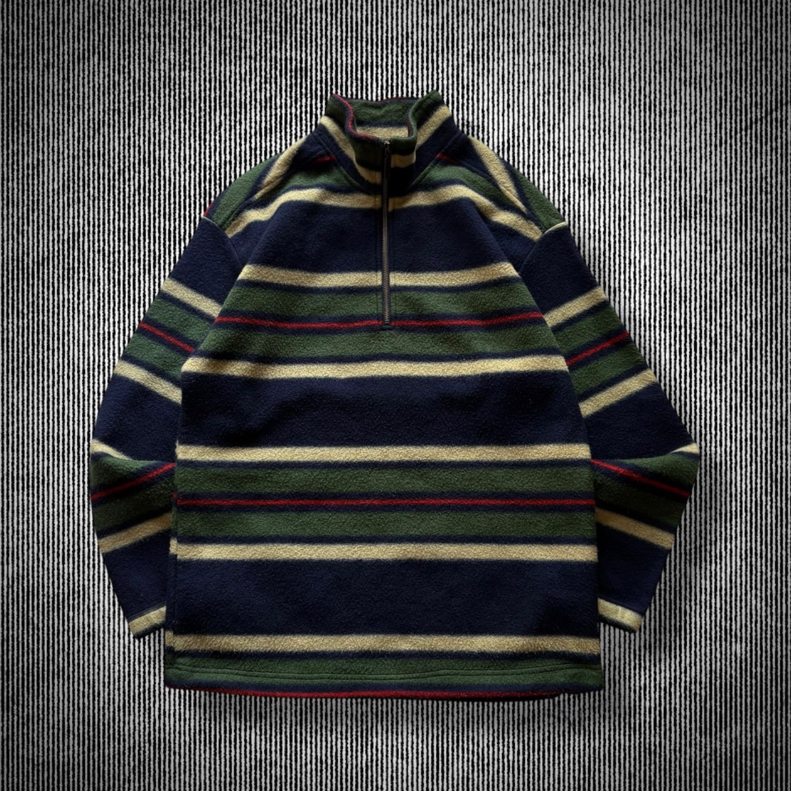 90s Eddie Bauer Border Pattern Halfzip Fleece エディバウアー 