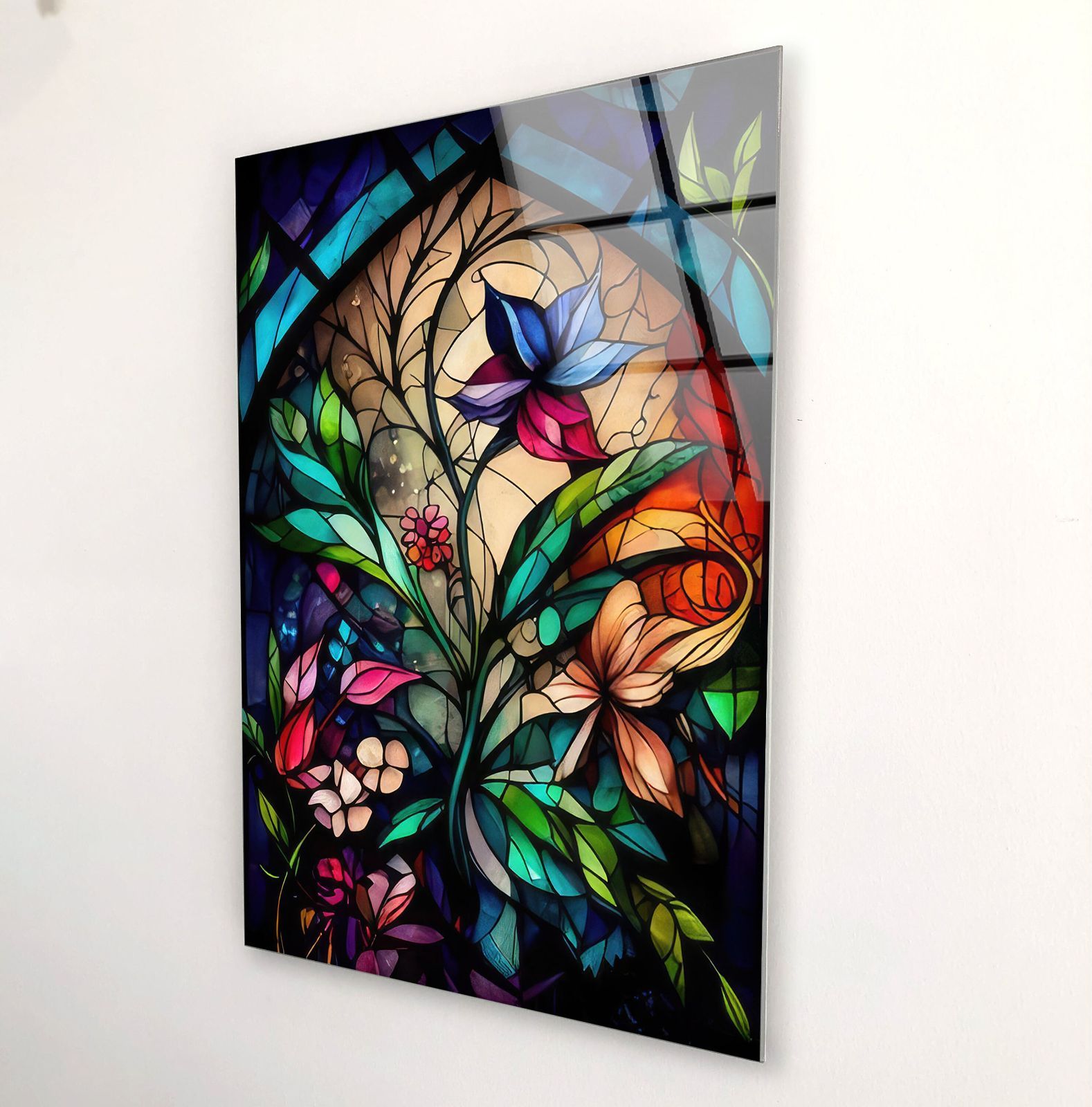 ガラスウォールアート ガラスアート素材：4mmの強化ガラス、ガラスの壁