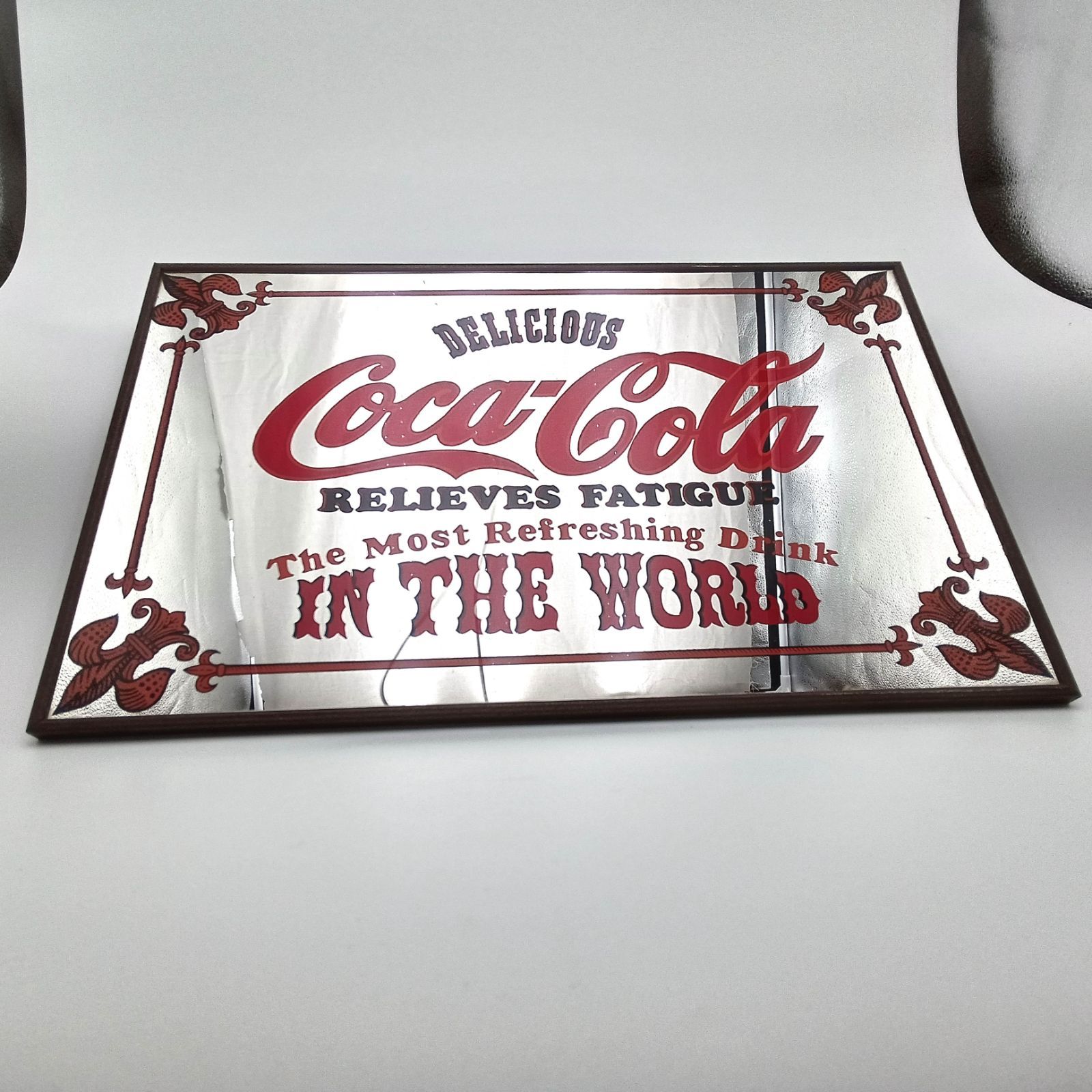 コカ・コーラ パブミラー 45.5cmX30cm 壁掛け 鏡 レトロ アンティーク 