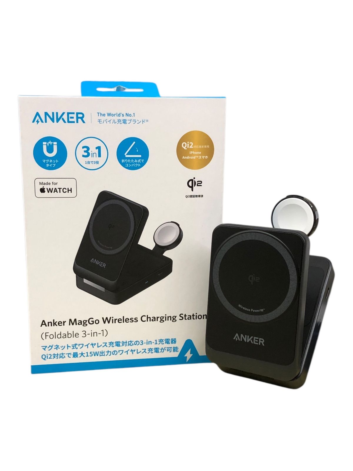 ANKER アンカー MagGo Wireless Charging Station マグゴー ワイヤレス チャージング ステーション ブラック 家電|025
