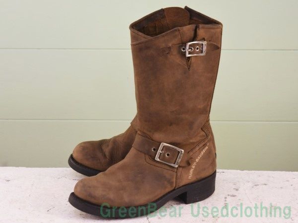 レディース ハーレーダビッドソン Harley Davidson バイクブーツ 茶 ブラウン 23.5cmくらい X109