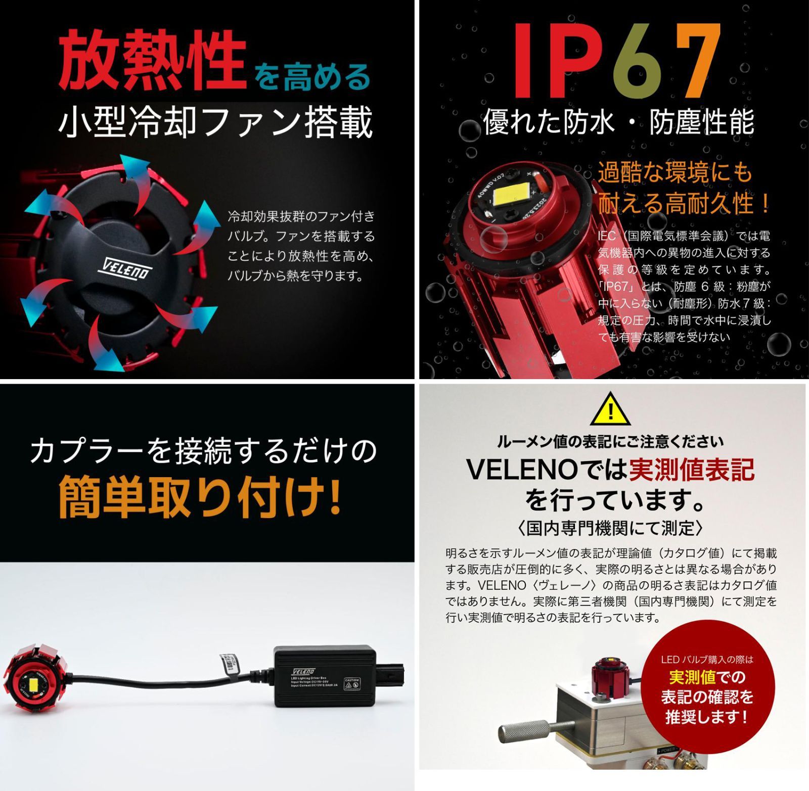 VELENO LEDフォグランプ 8400lm 2球セット VELENO ランドクルーザー300 R3.8〜 専用 LED フォグランプ