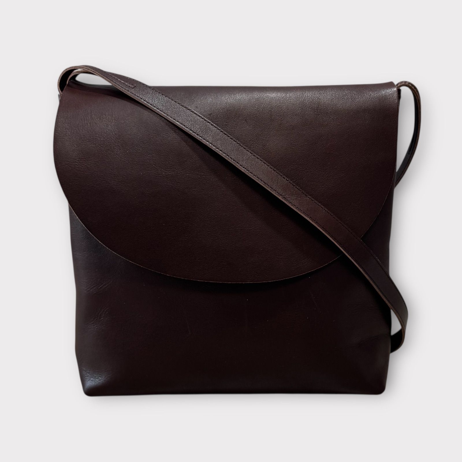 Jurgen Lehl ヨーガンレールフラップショルダーバッグ黒レザー