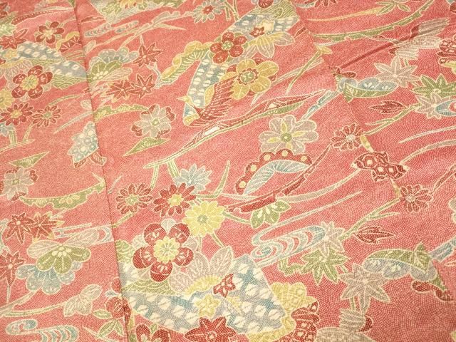 平和屋着物○上質な小紋 花唐草地紋 暈し染め 正絹 逸品 CAAW7570yc