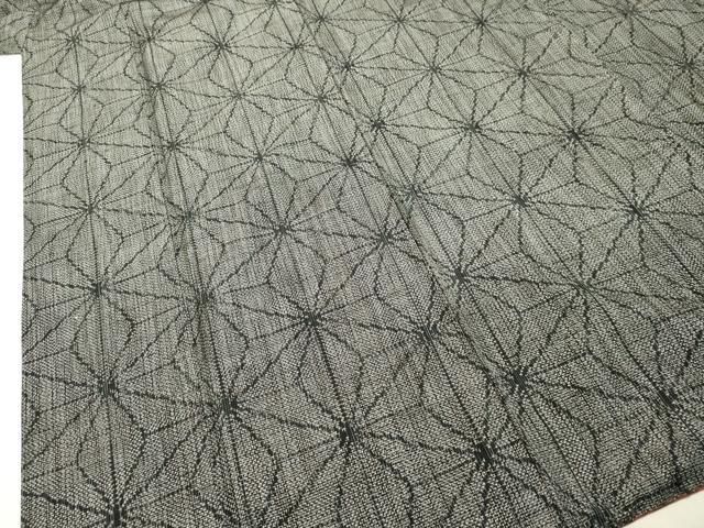 平和屋着物●上質な紬　麻の葉文様　正絹　逸品　DAAR4338tw 平和屋着物○上質な紬 麻の葉文様 正絹 逸品 DAAR4338tw