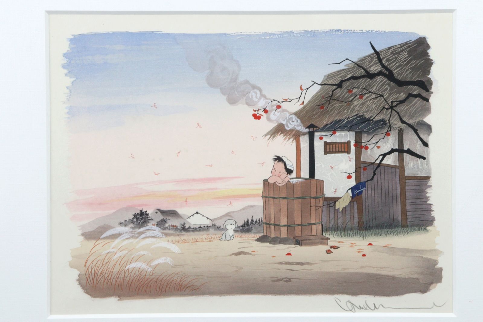 ナ*ン様 中島淳一 版画 「のはらのドア」 ナ*ン様 中島淳一 版画 「の