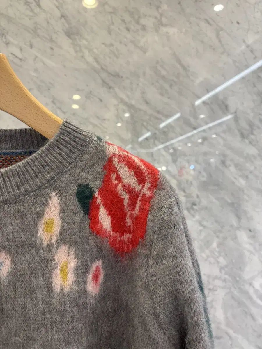 おまけ付 js NEW YORK スター スタイル 2025 f w フラワー POINT バイ ラウンド ニット