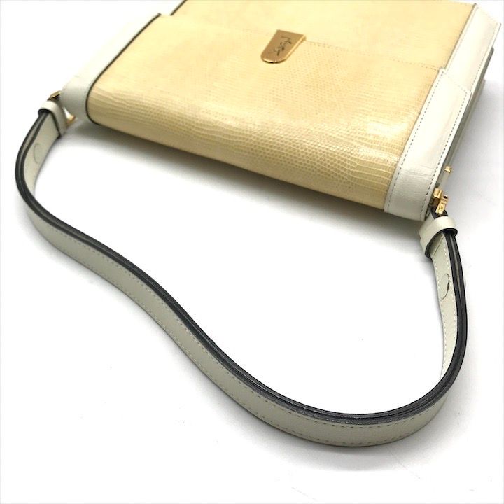 Yves Saint Laurent ショルダーバッグ 良品 YSL イヴサンローラン リザード レザー ショルダー バッグ