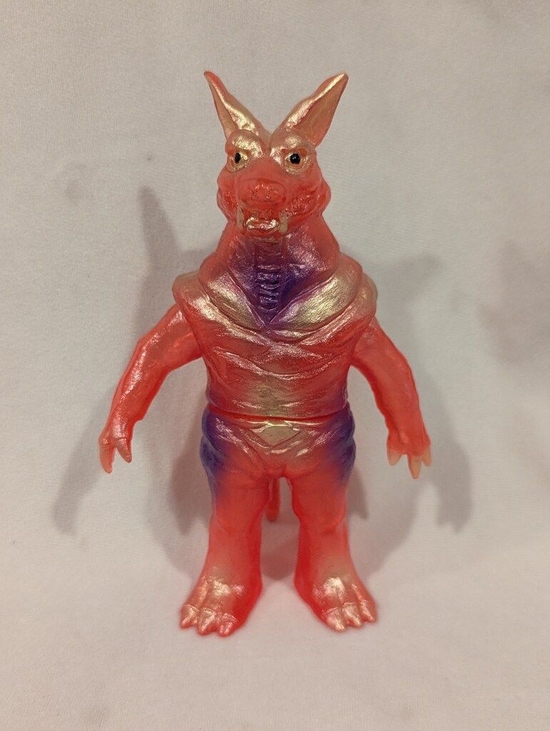 ベアモデル オール怪獣コレクション ウルフ星人 ひのまるや |クリアレッド成型|金|紫塗装